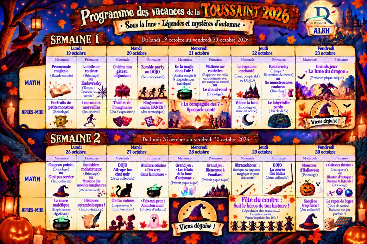 programme toussaint 2026 enchanté def